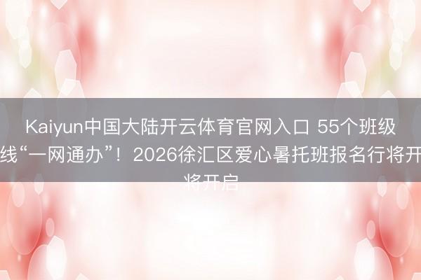 Kaiyun中国大陆开云体育官网入口 55个班级上线“一网通办”！2026徐汇区爱心暑托班报名行将开启