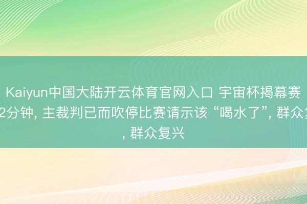 Kaiyun中国大陆开云体育官网入口 宇宙杯揭幕赛第22分钟, 主裁判已而吹停比赛请示该 “喝水了”, 群众复兴